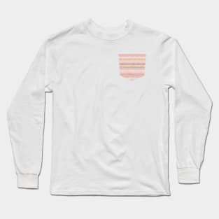 Pocket - Little Textured Minimal Dots Pink Long Sleeve T-Shirt